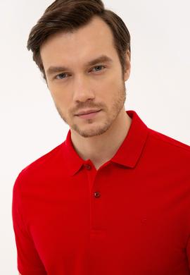 Kırmızı Polo Yaka Basic T-Shirt
