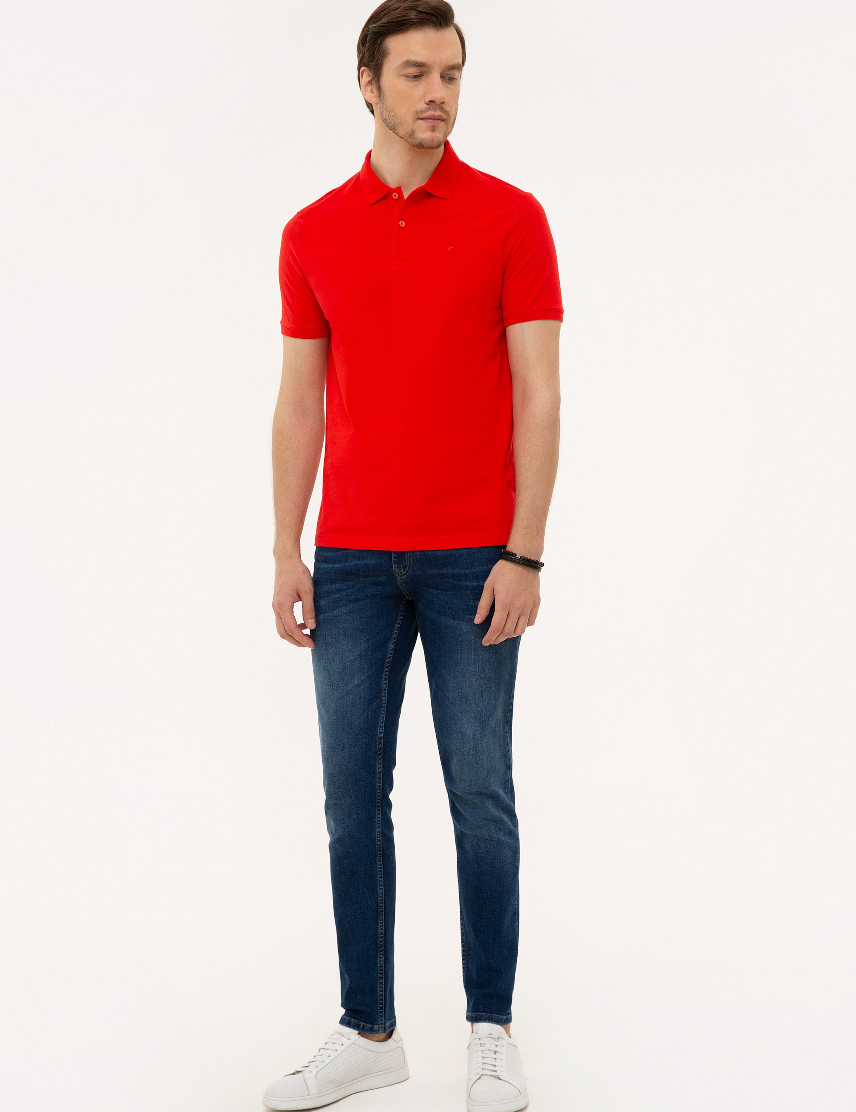 Nar Çiçeği Polo Yaka Basic T-Shirt - 50226962088