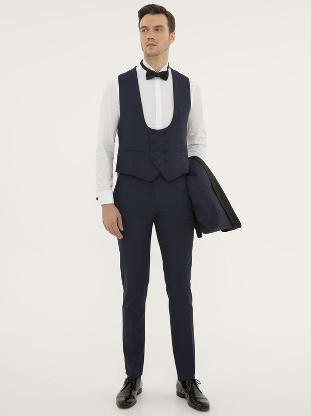 Lacivert Ekstra Slim Fit Takım Elbise