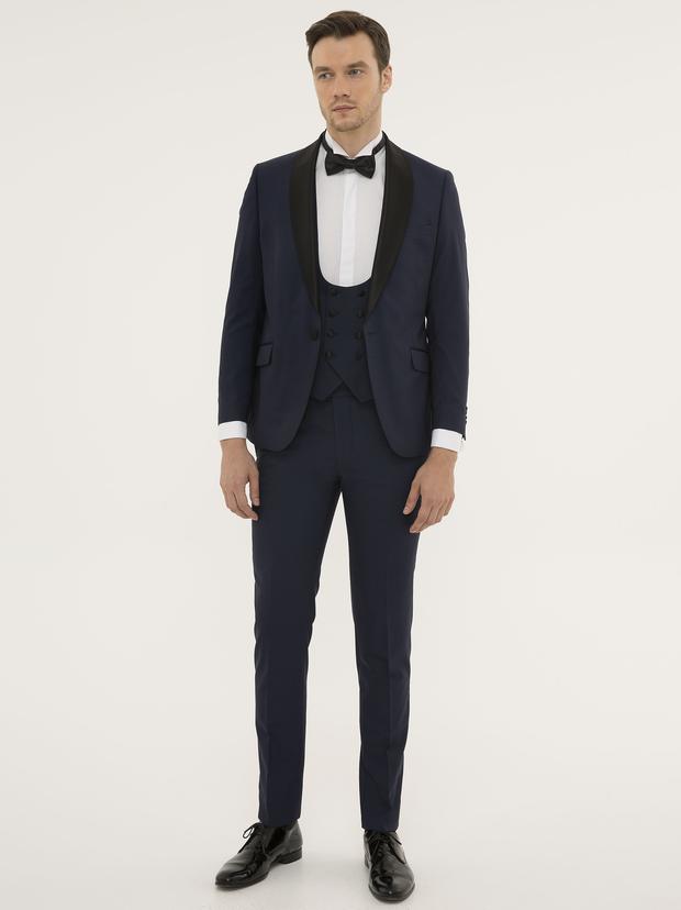 Lacivert Ekstra Slim Fit Takım Elbise