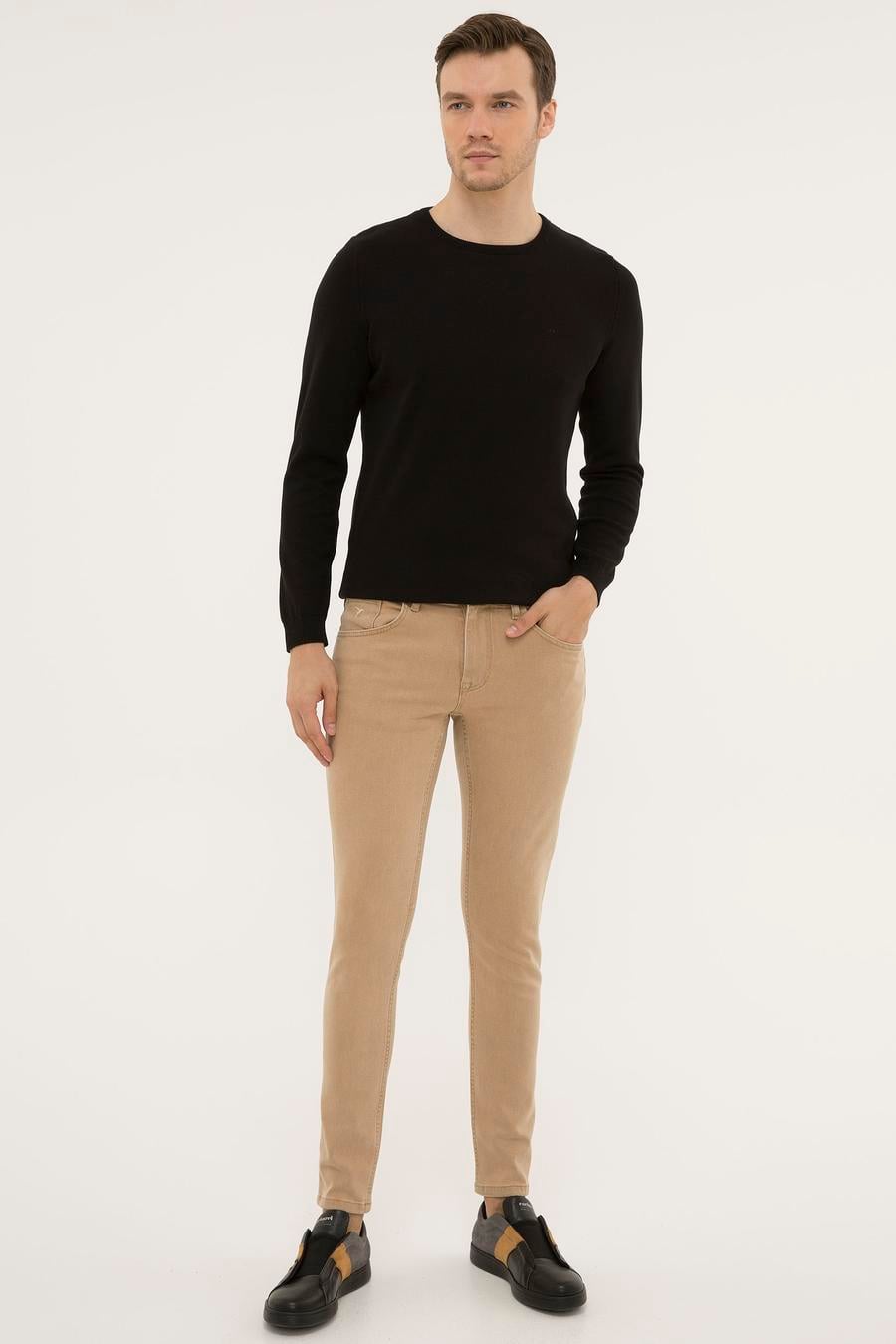 Siyah Slim Fit Bisiklet Yaka Basic Triko Kazak - 50229585011