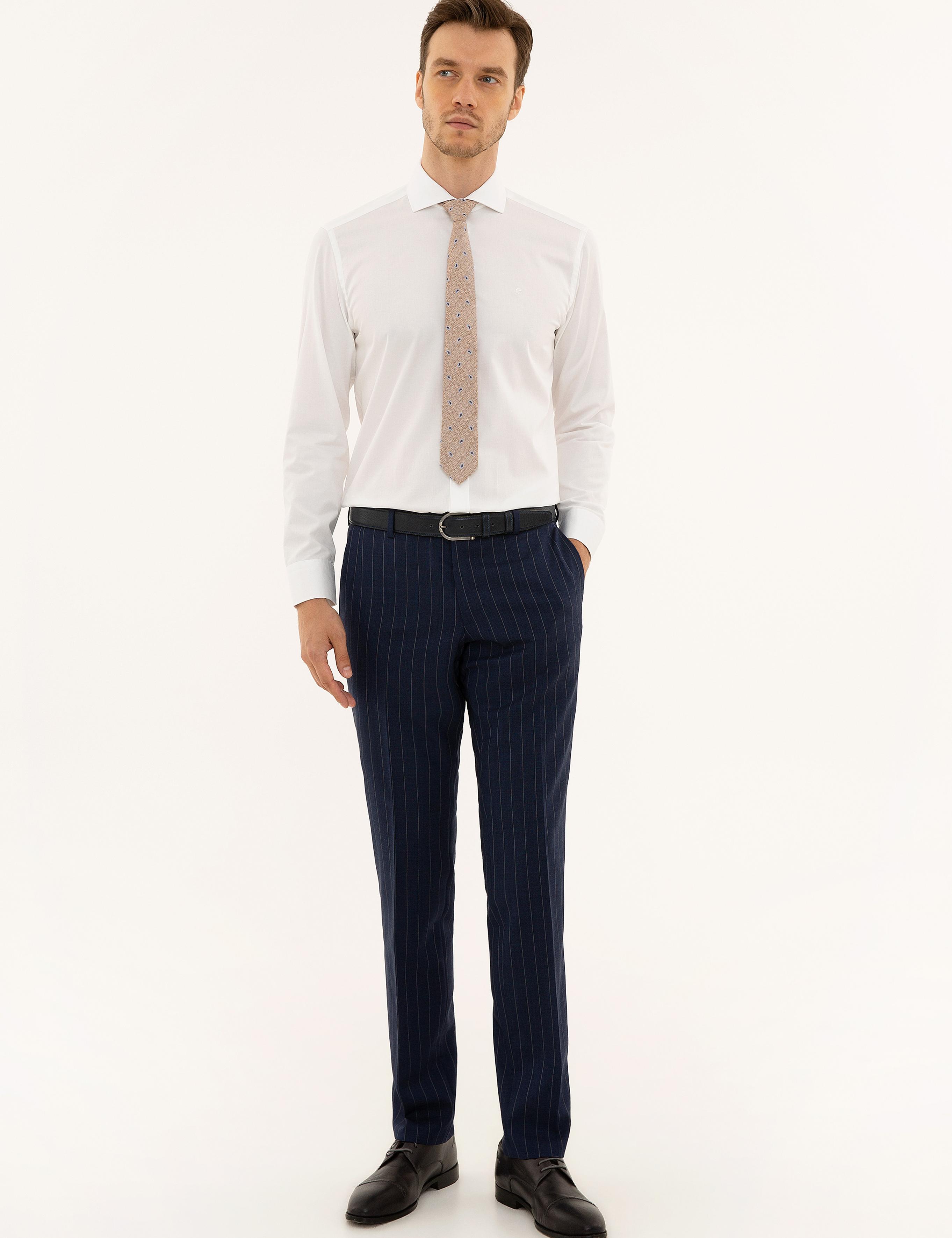 Beyaz Modern Fit Uzun Kollu Basic Gömlek - 50223149017