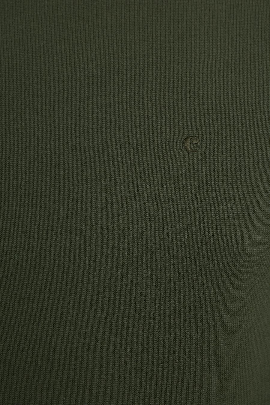 Haki Slim Fit Bisiklet Yaka Basic Triko Kazak - 50229585080