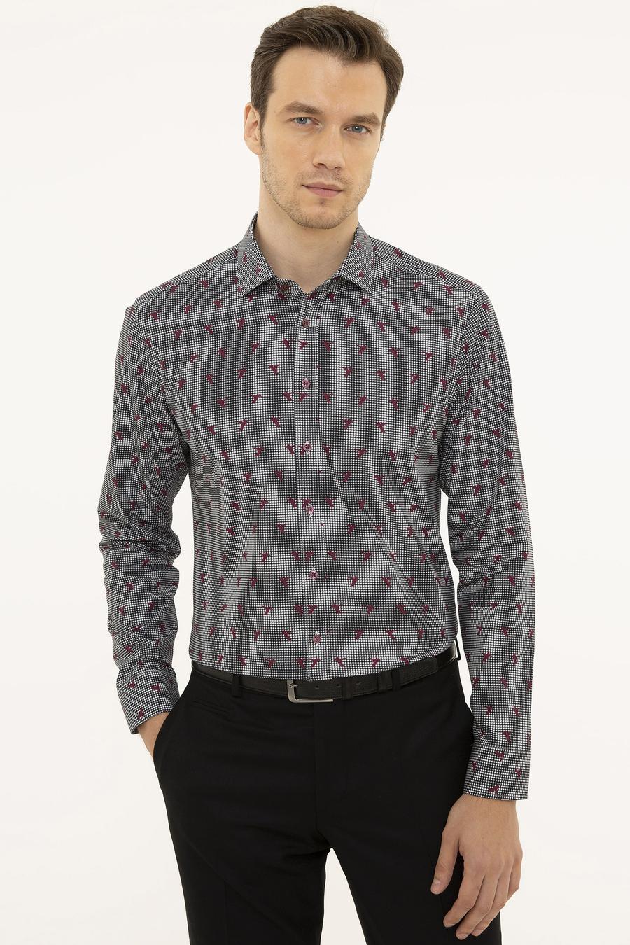 Siyah Slim Fit Uzun Kollu Gömlek - 50227487022