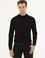 Siyah Slim Fit Çeyrek Balıkçı Yaka Basic Triko Kazak