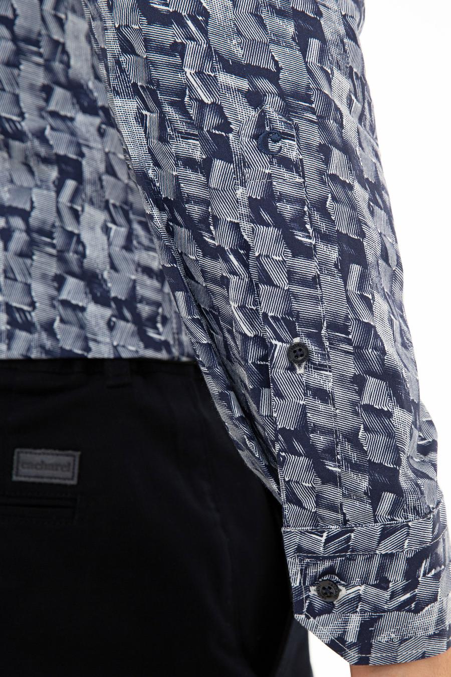 Lacivert Slim Fit Uzun Kollu Gömlek - 50227308004