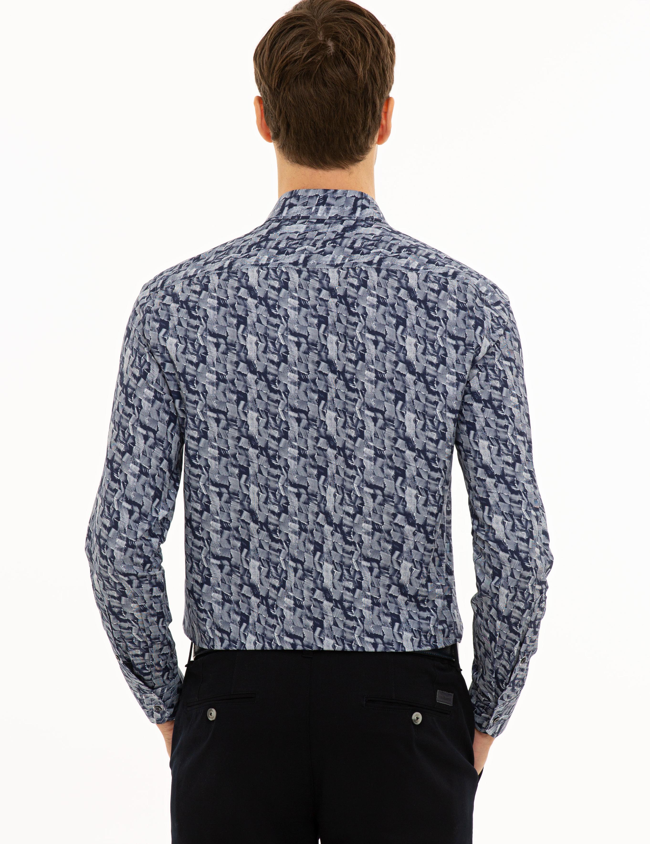 Lacivert Slim Fit Uzun Kollu Gömlek - 50227308004