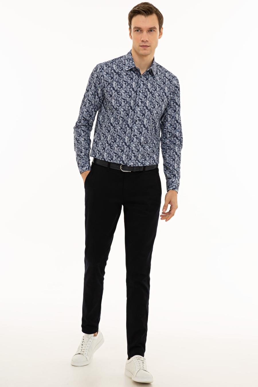 Lacivert Slim Fit Uzun Kollu Gömlek - 50227308004