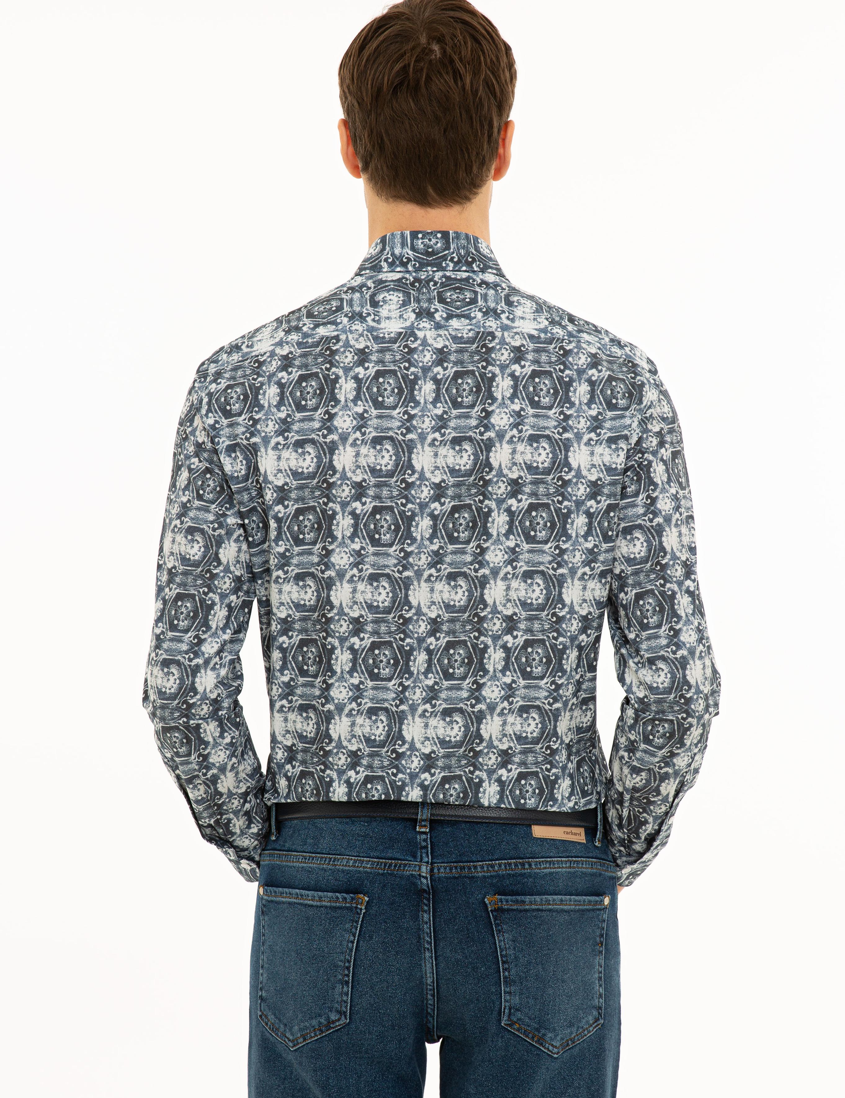 İndigo Slim Fit Uzun Kollu Gömlek - 50227935063