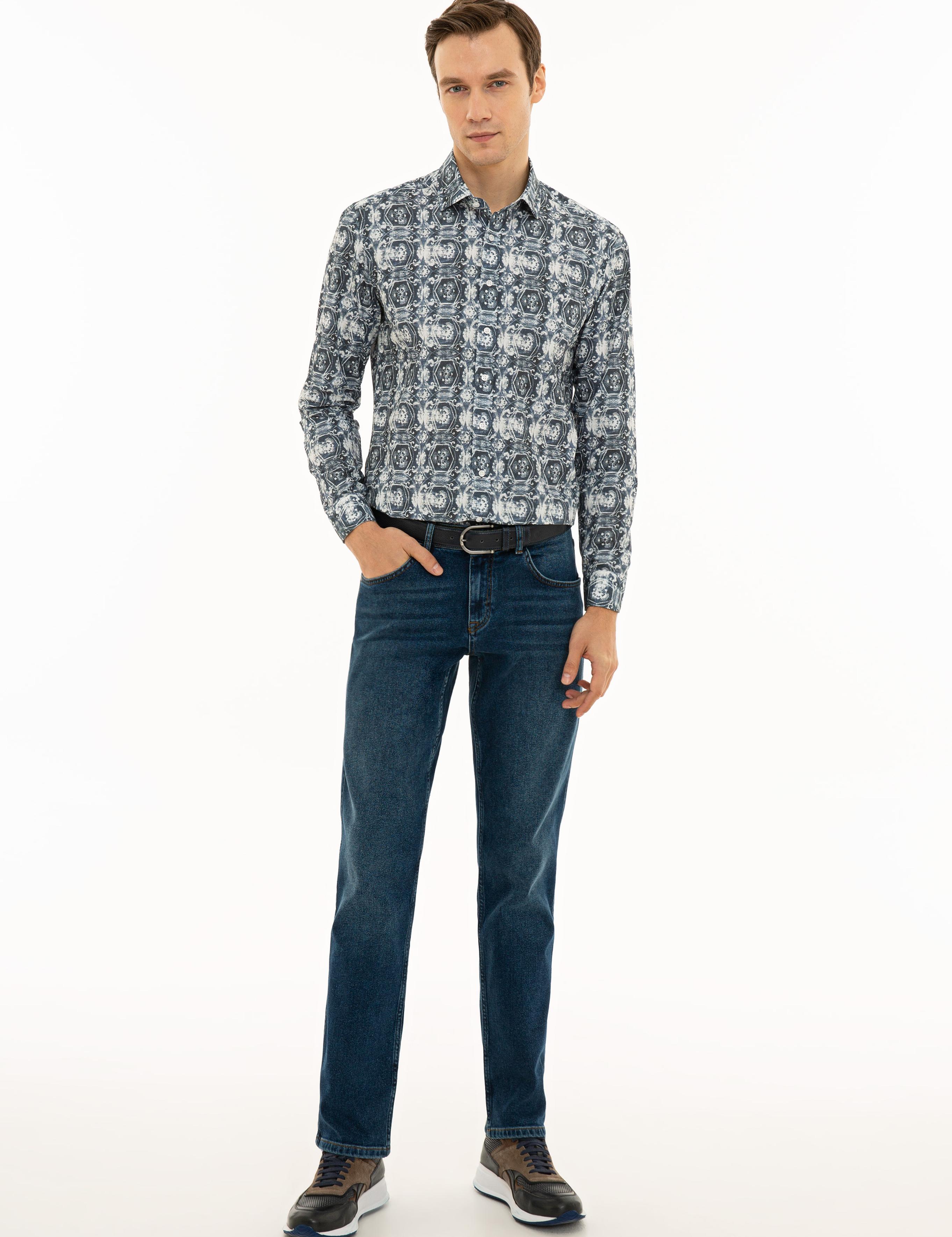 İndigo Slim Fit Uzun Kollu Gömlek - 50227935063