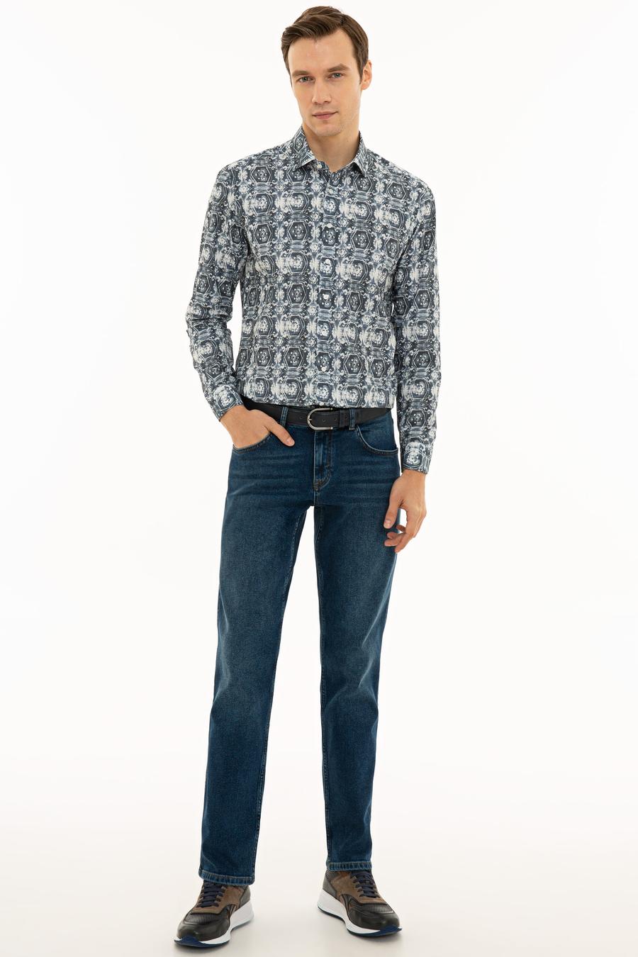 İndigo Slim Fit Uzun Kollu Gömlek - 50227935063