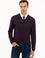 Mor Slim Fit V Yaka Basic Triko Kazak