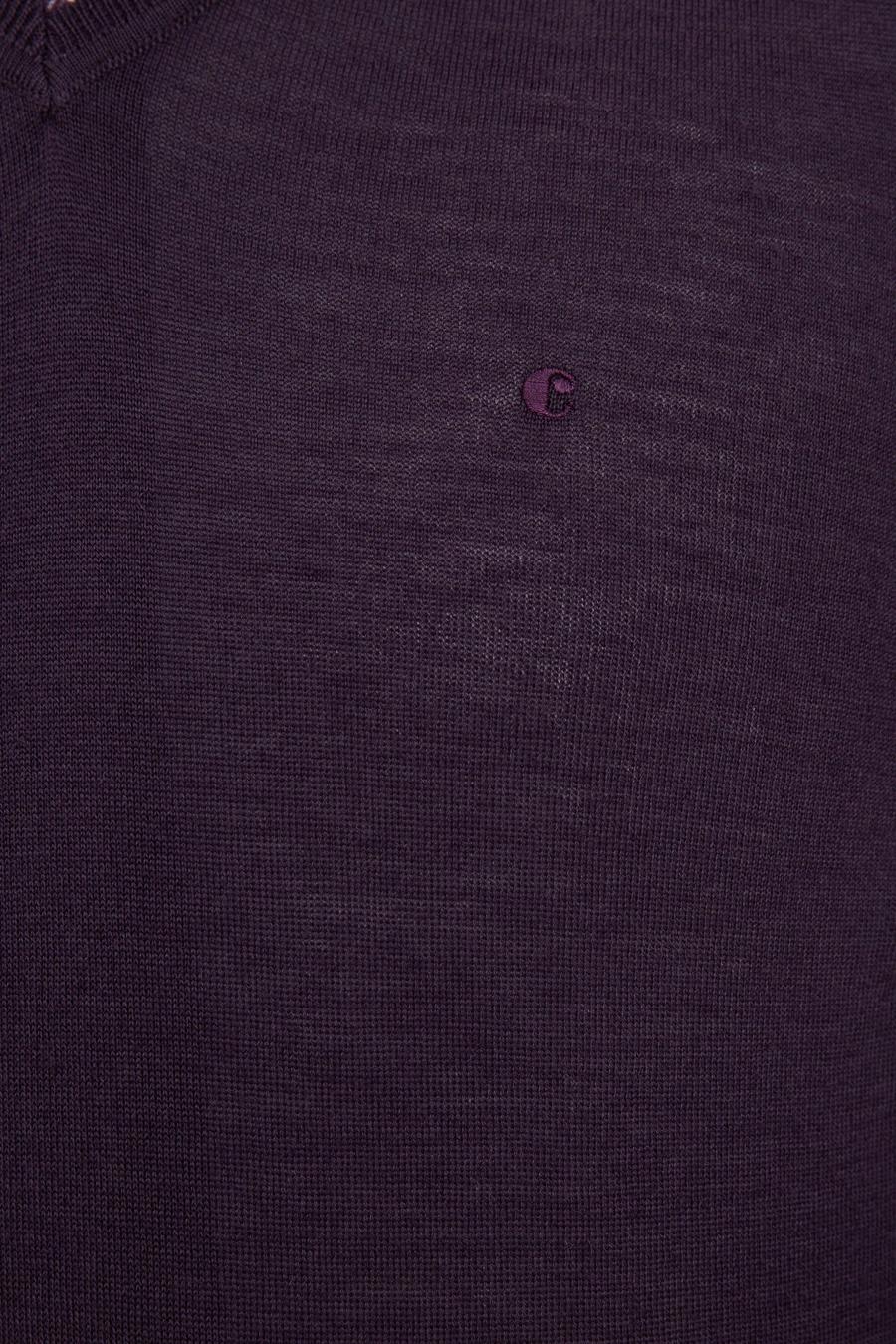 Mor Slim Fit V Yaka Basic Triko Kazak - 50229755111