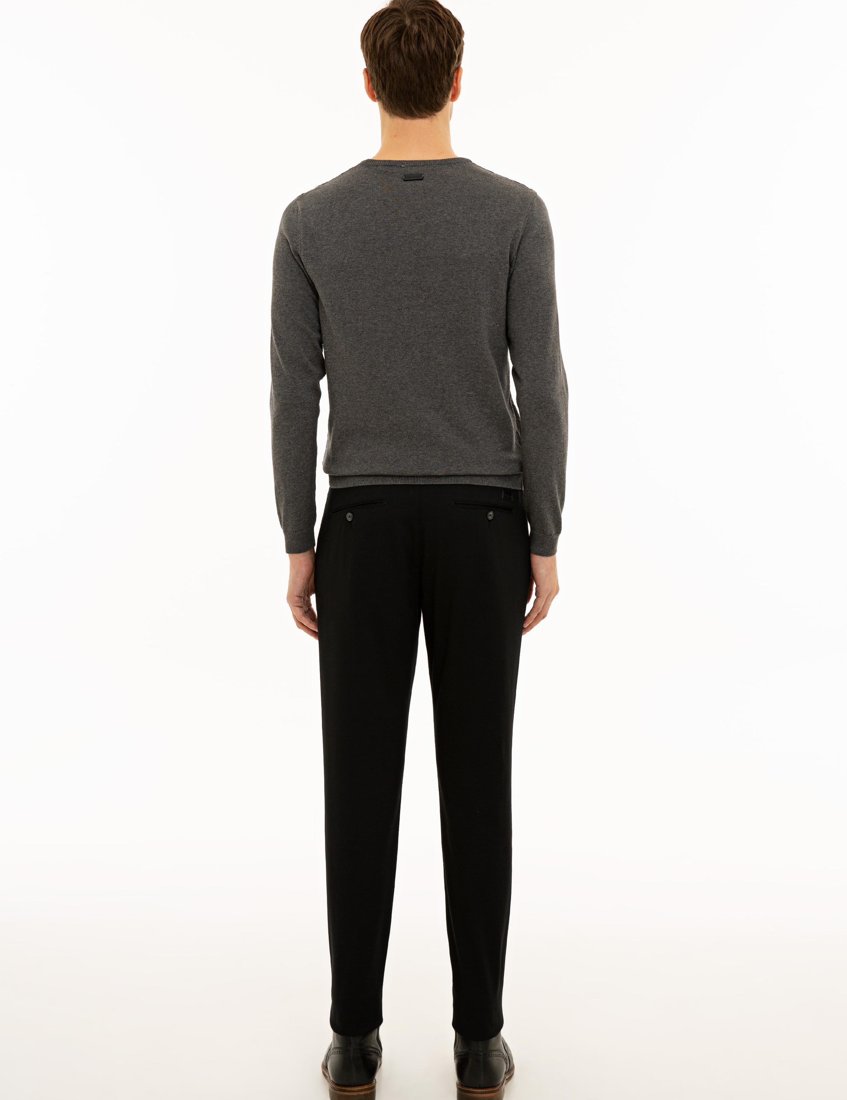 Siyah Slim Fit Kanvas Pantolon - 50233808052
