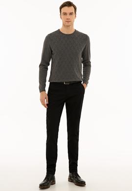 Siyah Slim Fit Kanvas Pantolon