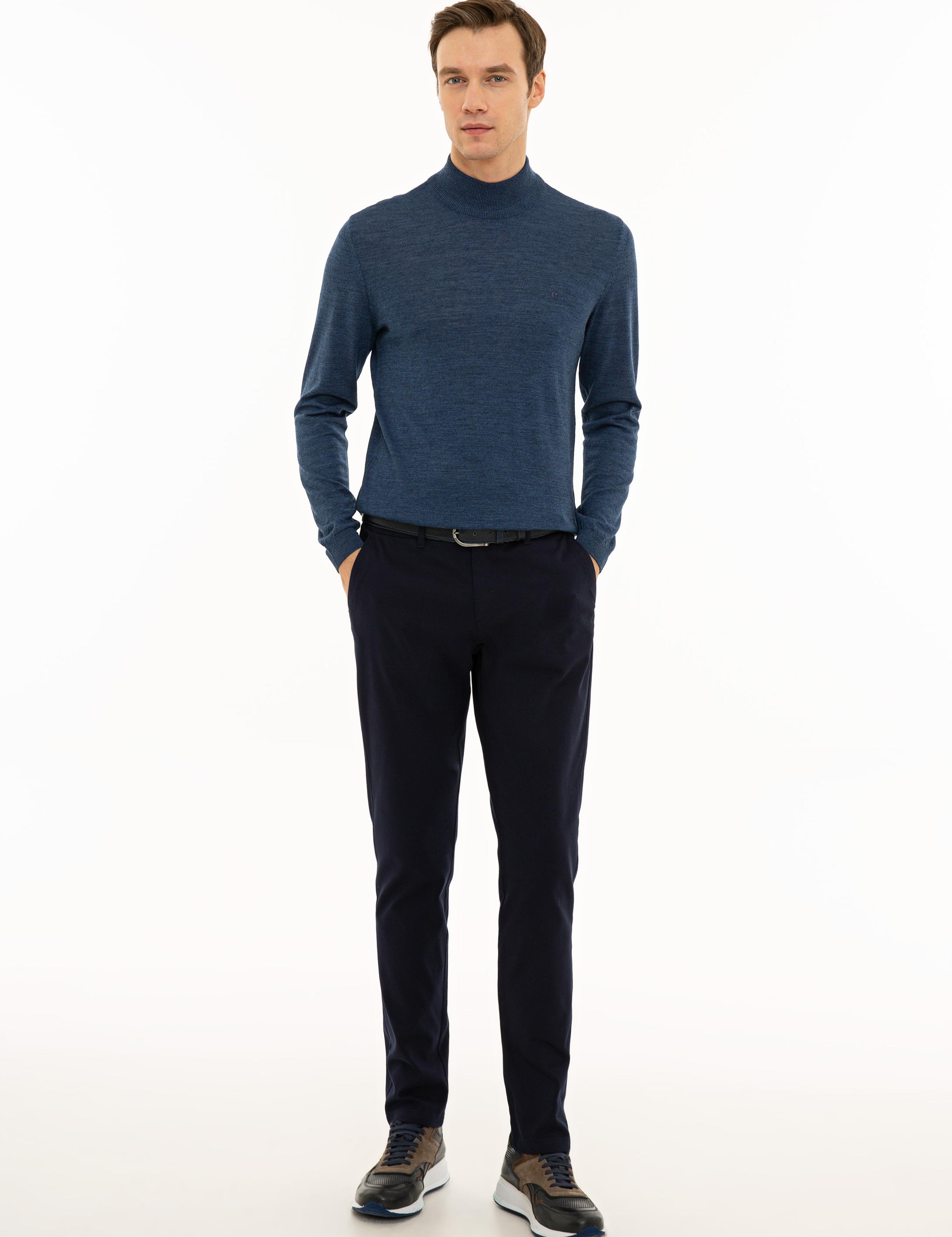 İndigo Slim Fit Yarım Balıkçı Basic Triko Kazak - 50229754084