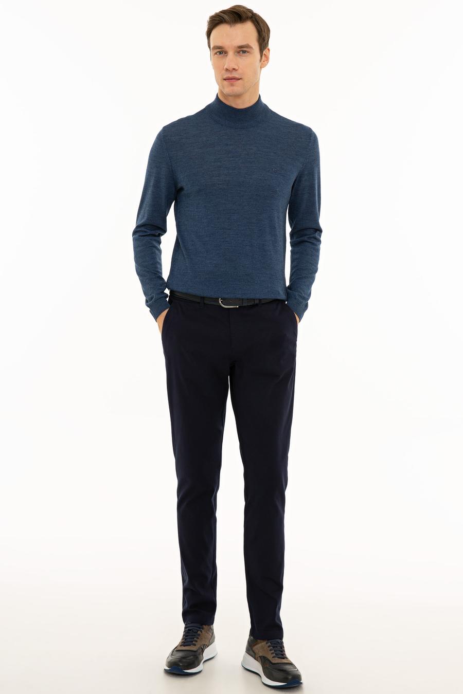 İndigo Slim Fit Yarım Balıkçı Basic Triko Kazak - 50229754084