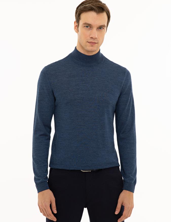 İndigo Slim Fit Yarım Balıkçı Basic Triko Kazak