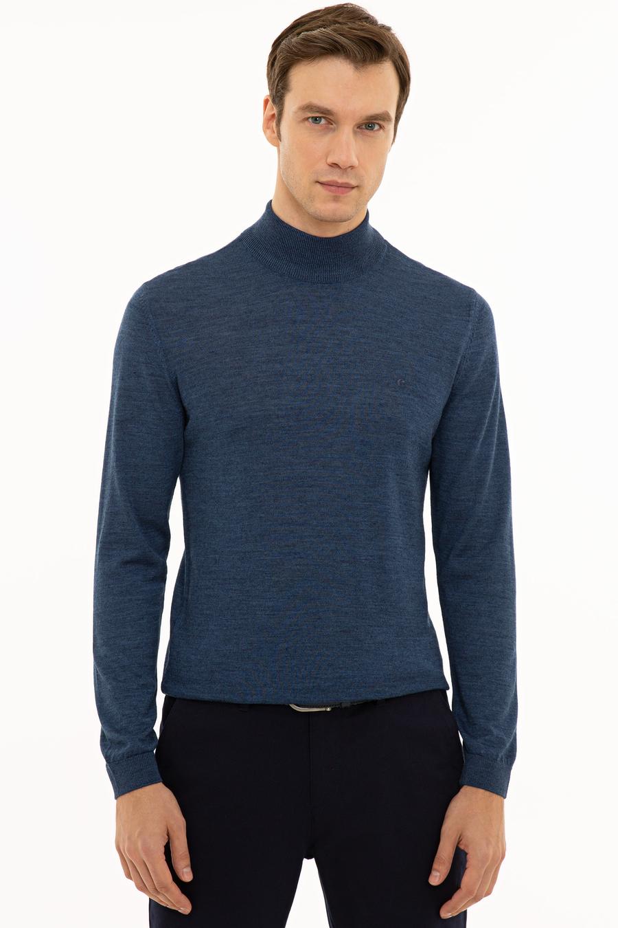 İndigo Slim Fit Yarım Balıkçı Basic Triko Kazak - 50229754084