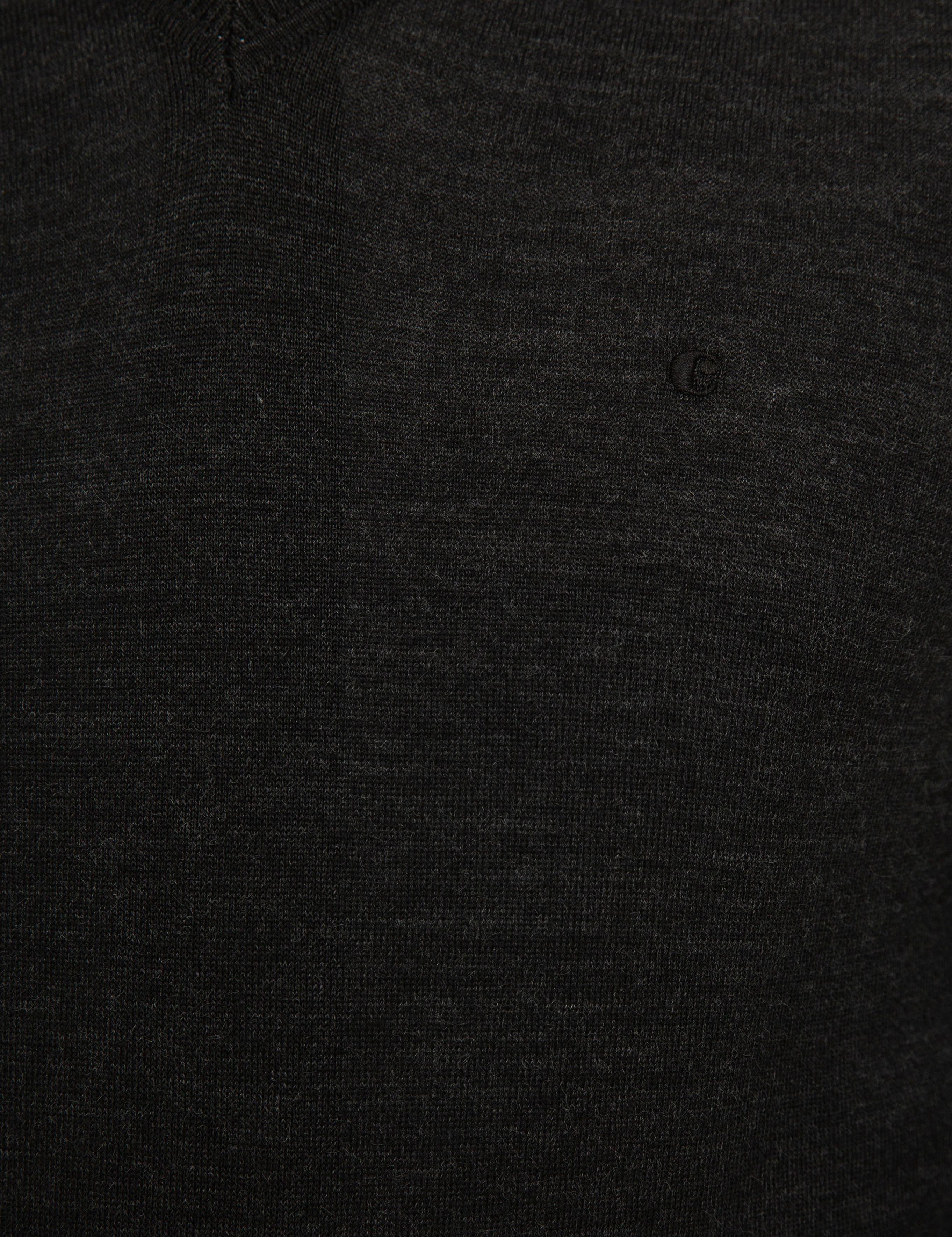Antrasit Slim Fit V Yaka Basic Triko Kazak - 50229755034
