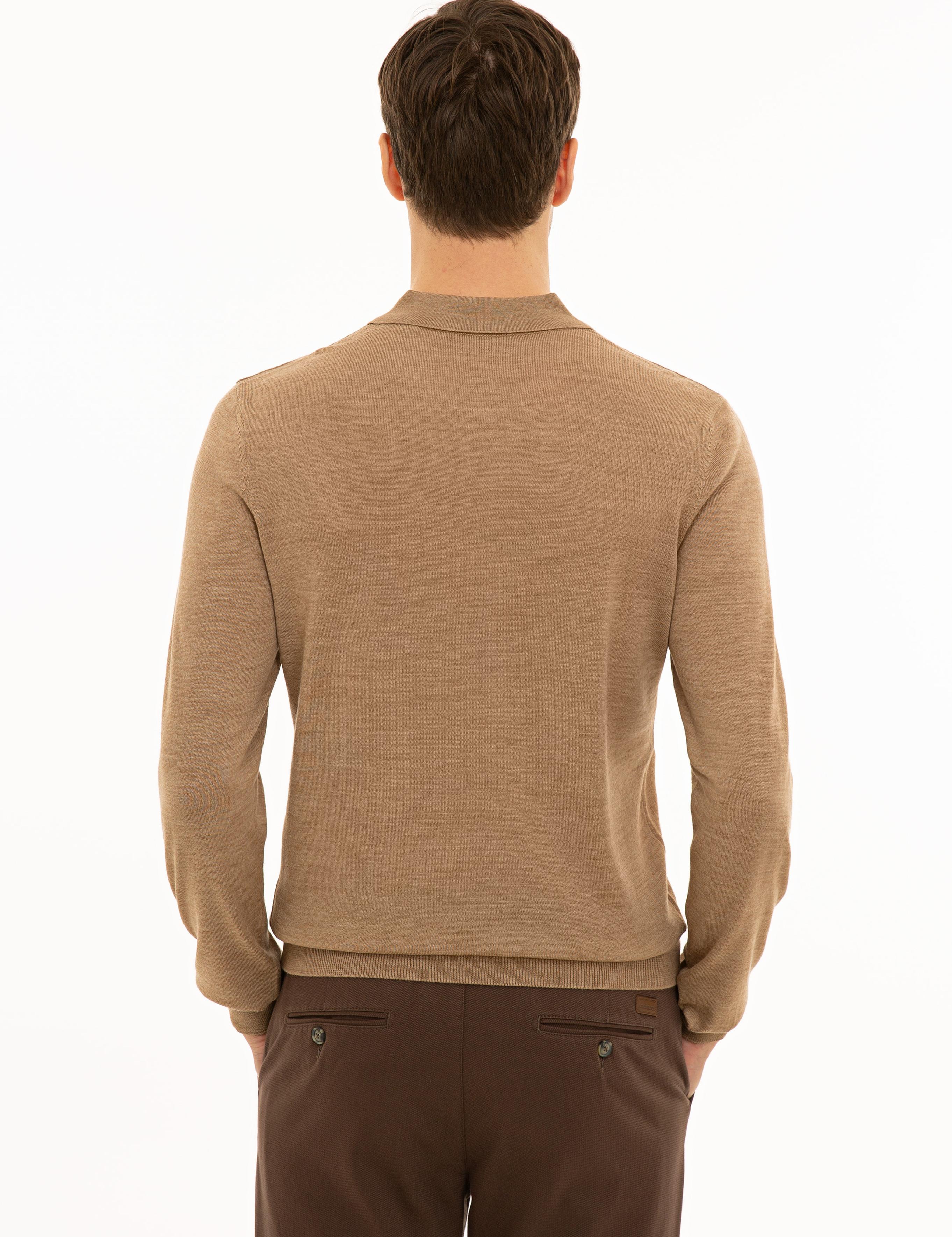 Camel Slim Fit Polo Yaka Basic Triko Kazak - 50229756063