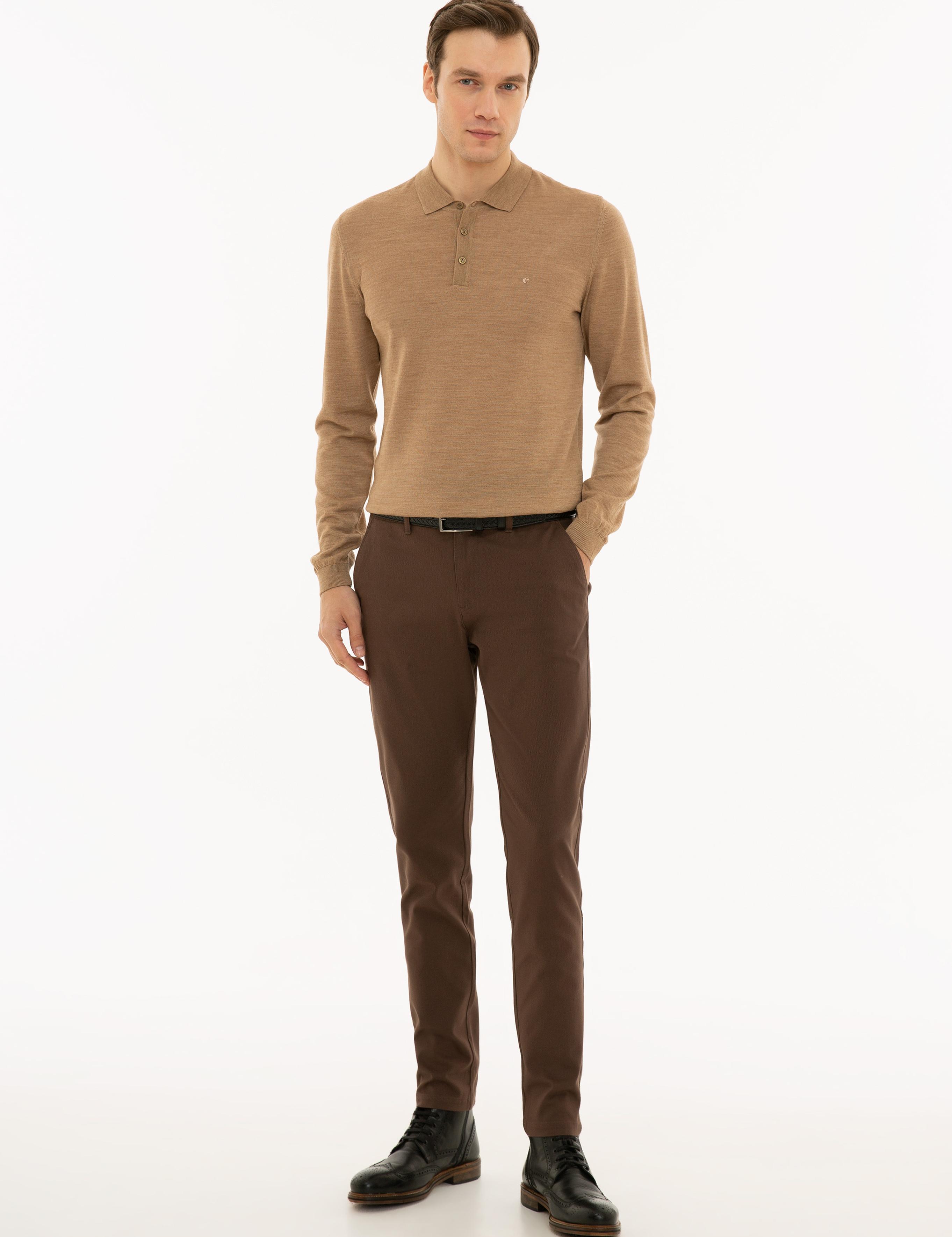 Camel Slim Fit Polo Yaka Basic Triko Kazak - 50229756063