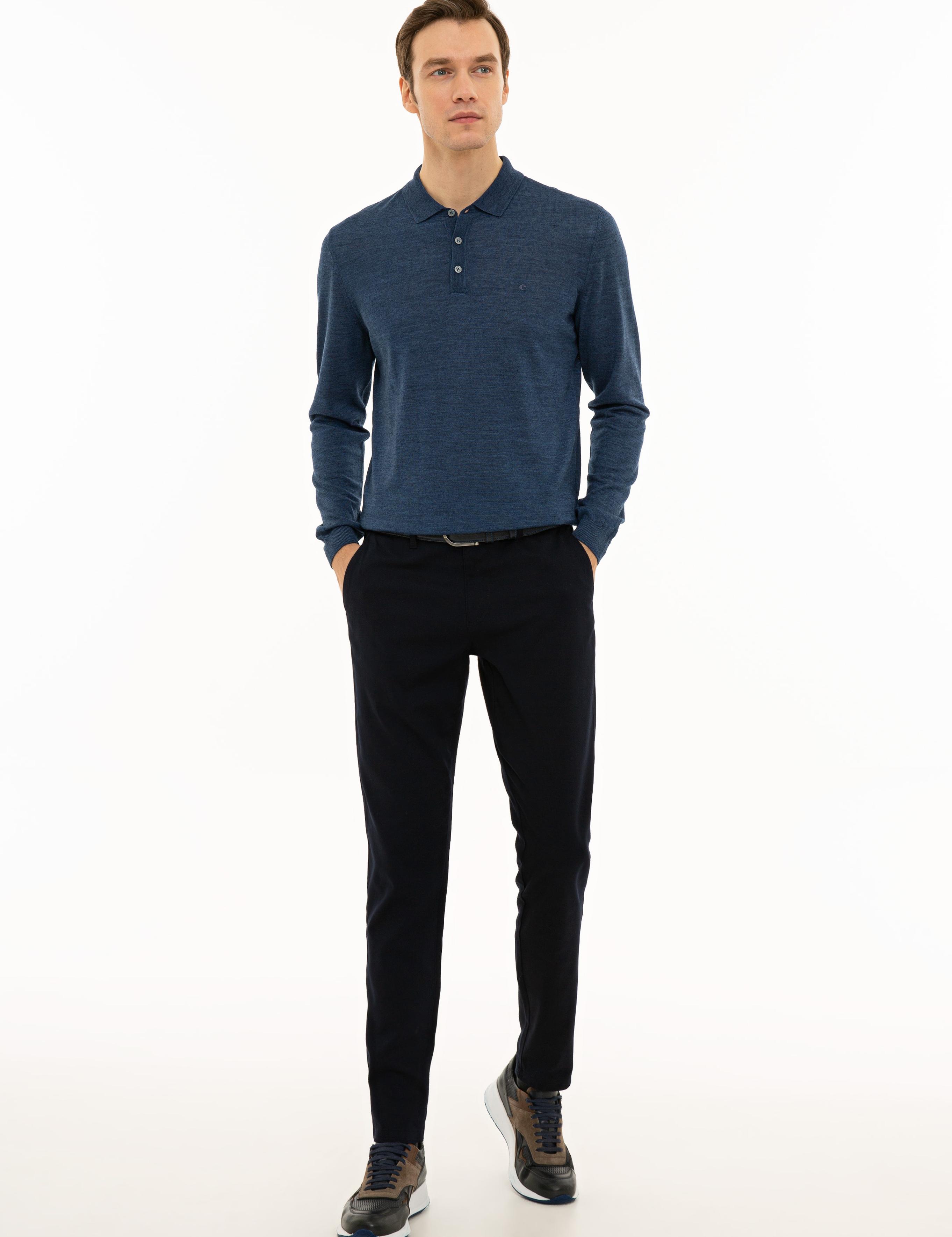 İndigo Slim Fit Polo Yaka Basic Triko Kazak - 50229756082
