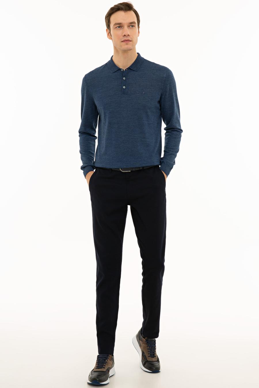 İndigo Slim Fit Polo Yaka Basic Triko Kazak - 50229756082