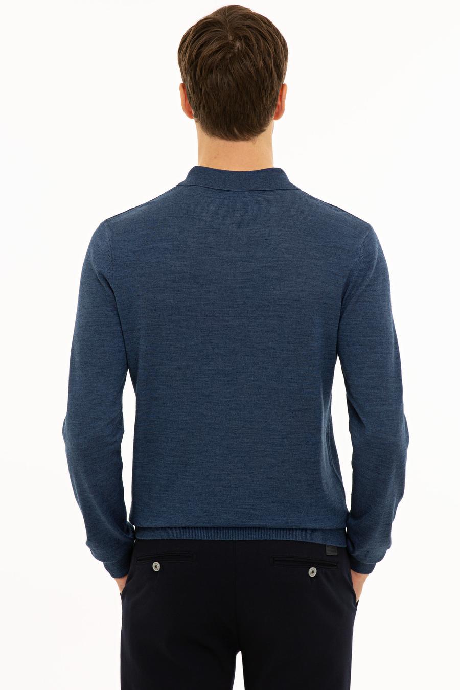 İndigo Slim Fit Polo Yaka Basic Triko Kazak - 50229756082
