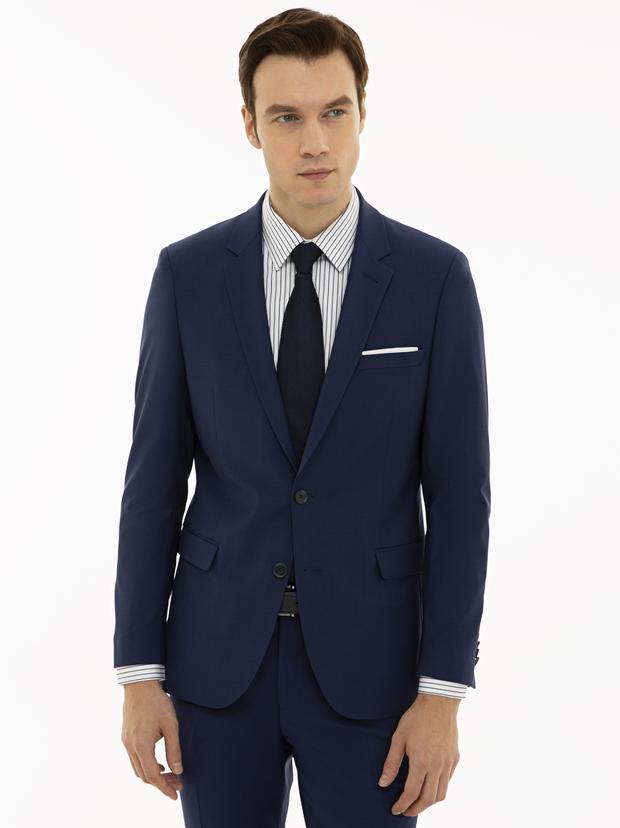 Açık Lacivert Slim Fit Ceket
