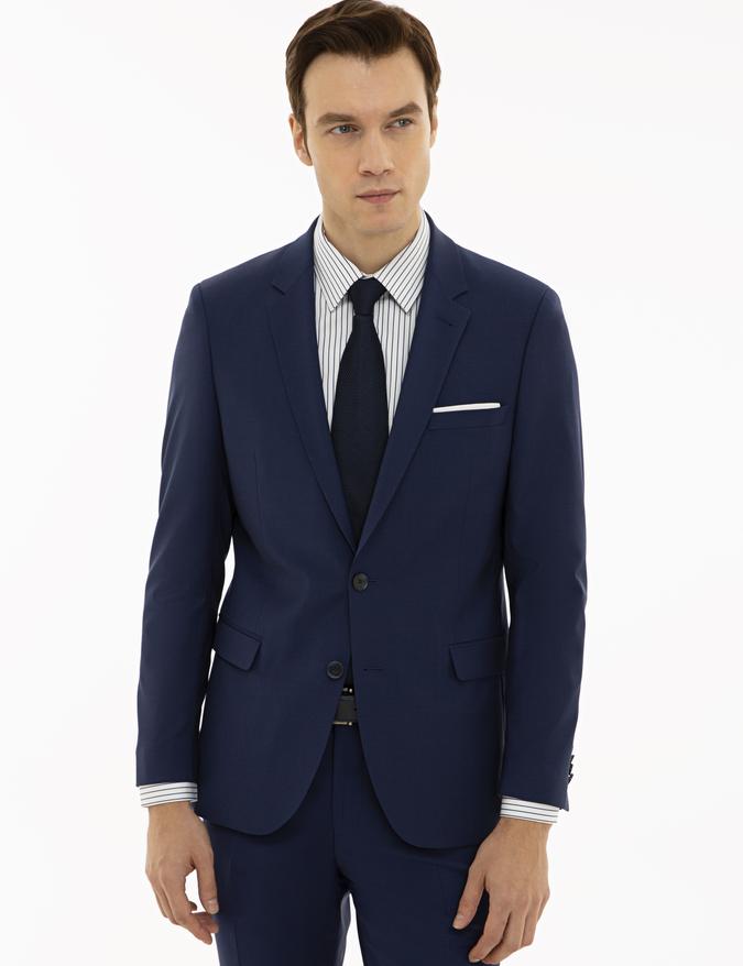 Açık Lacivert Slim Fit Ceket