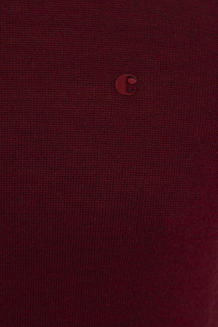 Bordo Slim Fit Bisiklet Yaka Basic Triko Kazak - 50227052052