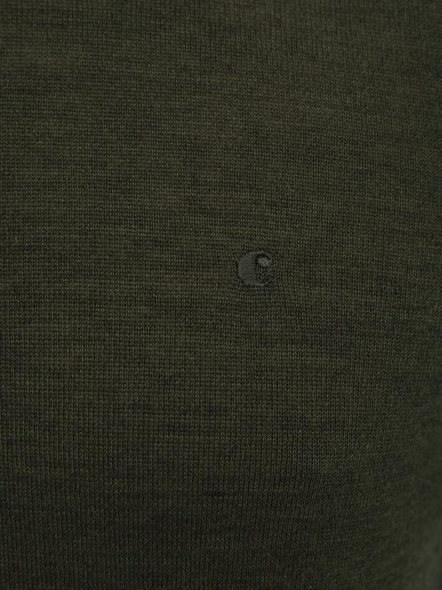Haki Slim Fit Bisiklet Yaka Basic Triko Kazak