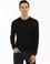 Siyah Slim Fit Bisiklet Yaka Basic Triko Kazak