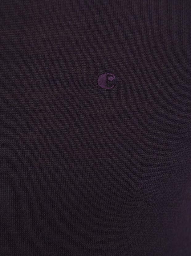 Mor Slim Fit Bisiklet Yaka Basic Triko Kazak
