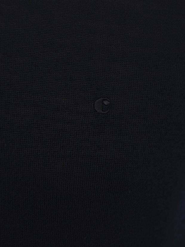 Lacivert Slim Fit Bisiklet Yaka Basic Triko Kazak