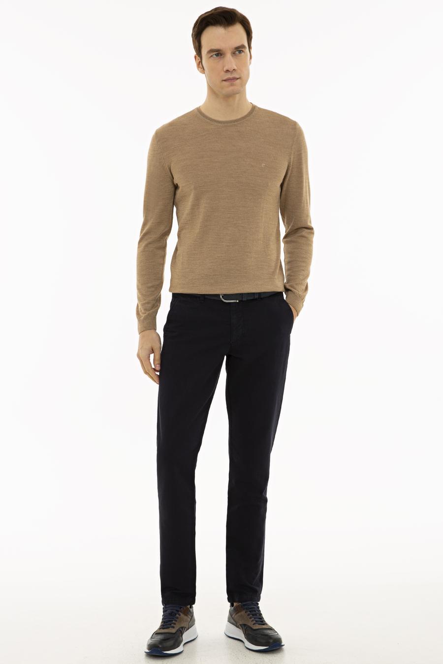 Camel Slim Fit Bisiklet Yaka Basic Triko Kazak - 50227052055