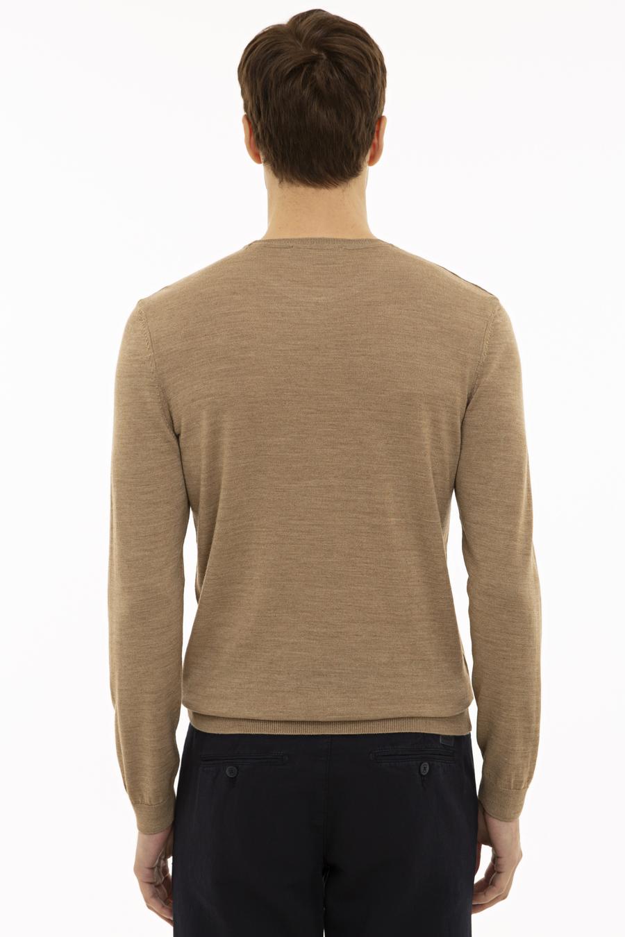 Camel Slim Fit Bisiklet Yaka Basic Triko Kazak - 50227052055