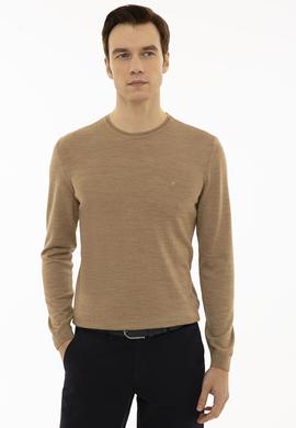 Camel Slim Fit Bisiklet Yaka Basic Triko Kazak