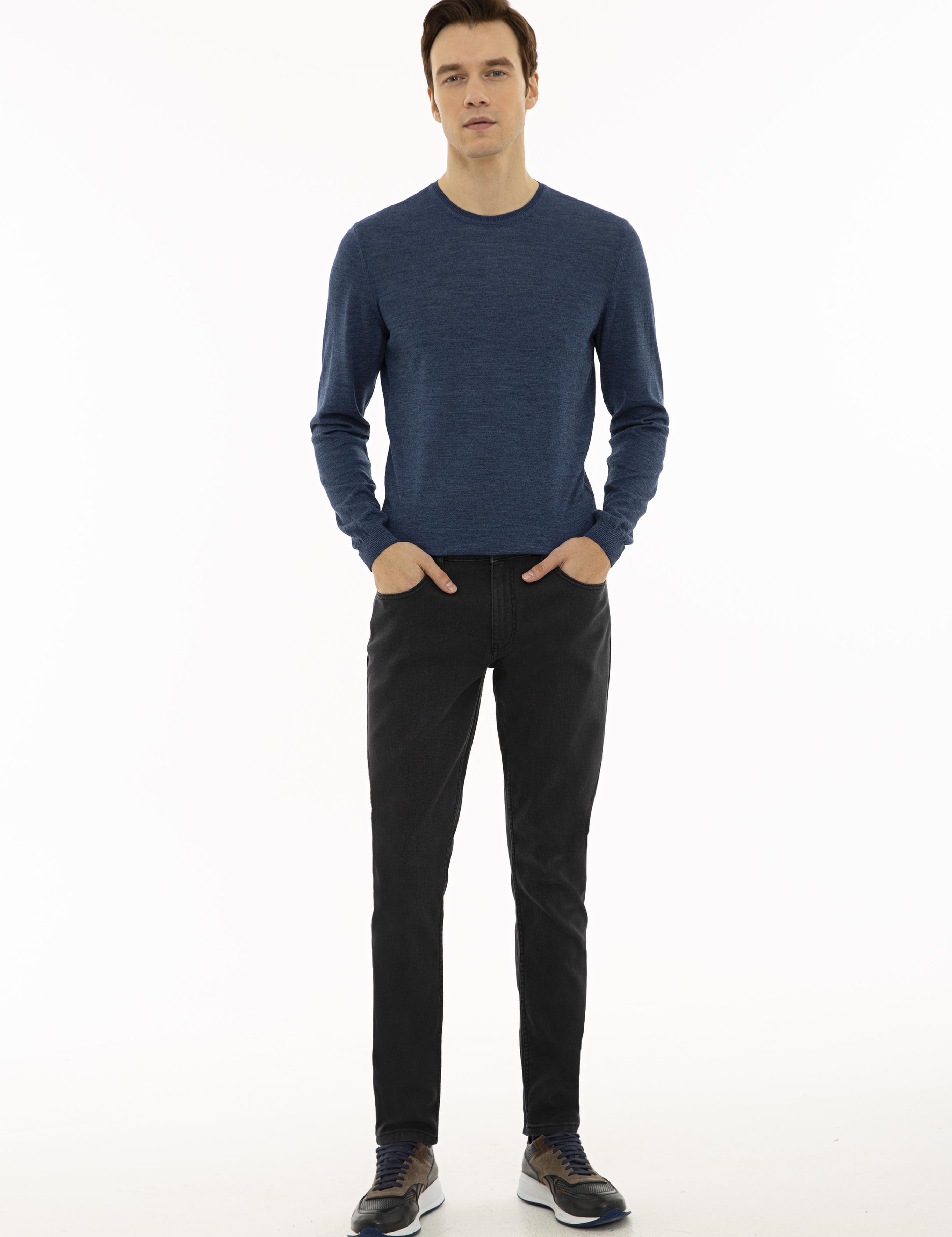 İndigo Slim Fit Bisiklet Yaka Basic Triko Kazak - 50227052082