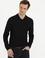 Siyah Slim Fit Polo Yaka Basic Triko Kazak
