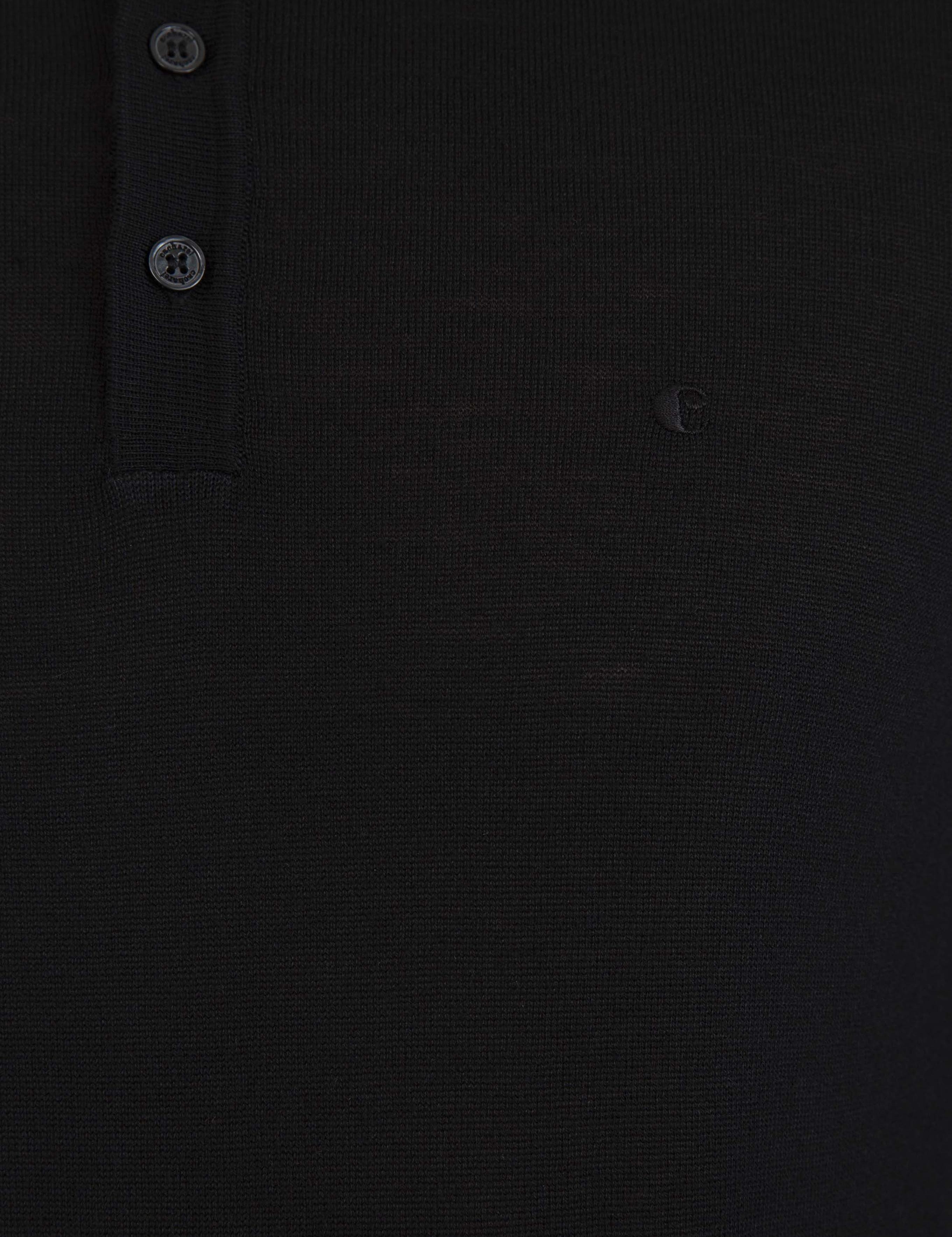 Siyah Slim Fit Polo Yaka Basic Triko Kazak - 50229756004