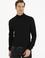 Siyah Slim Fit Yarım Balıkçı Basic Triko Kazak