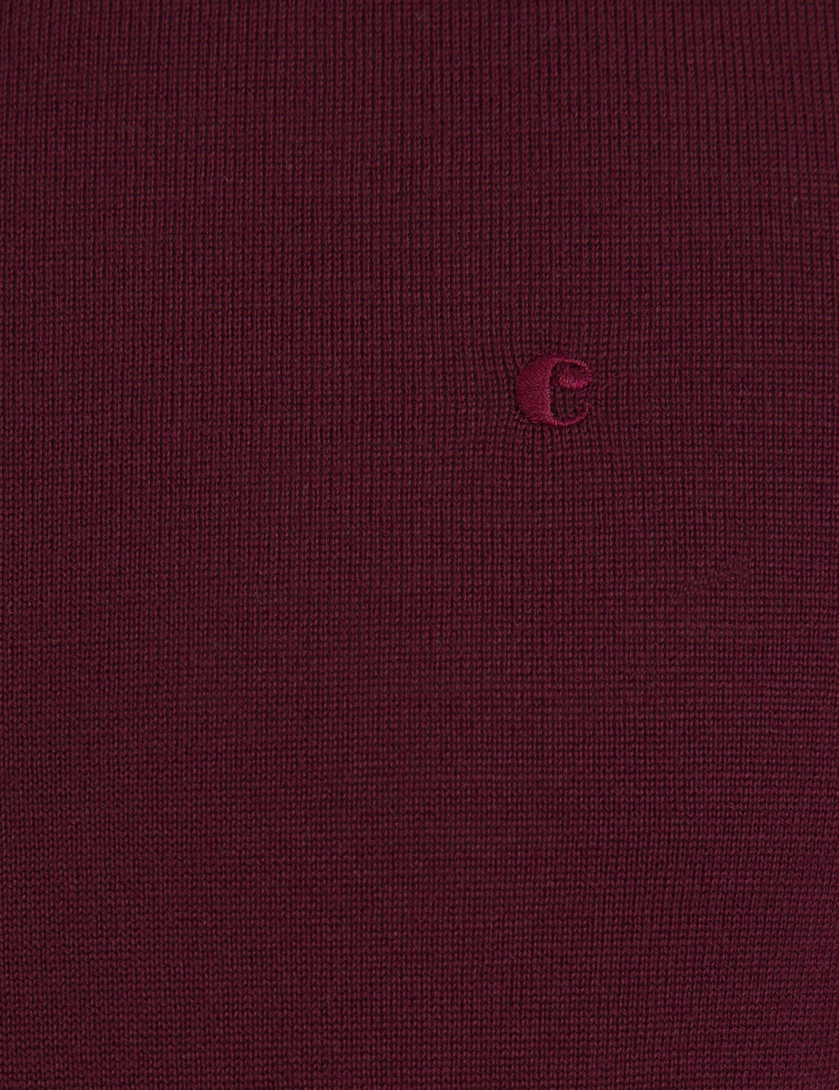 Bordo Slim Fit Bisiklet Yaka Basic Triko Kazak - 50230646021