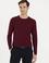 Bordo Slim Fit Bisiklet Yaka Basic Triko Kazak