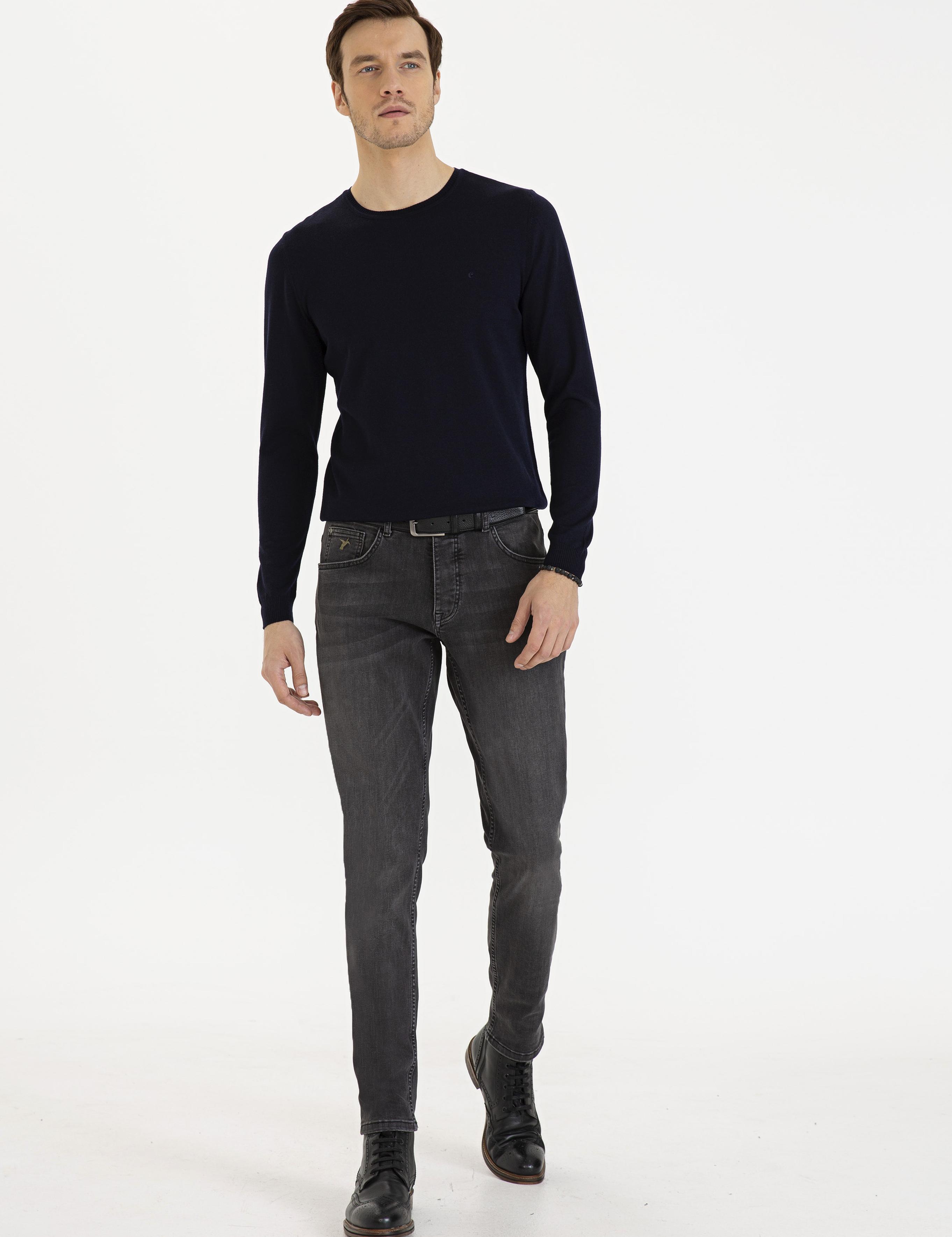 Lacivert Slim Fit Bisiklet Yaka Basic Triko Kazak - 50230646003