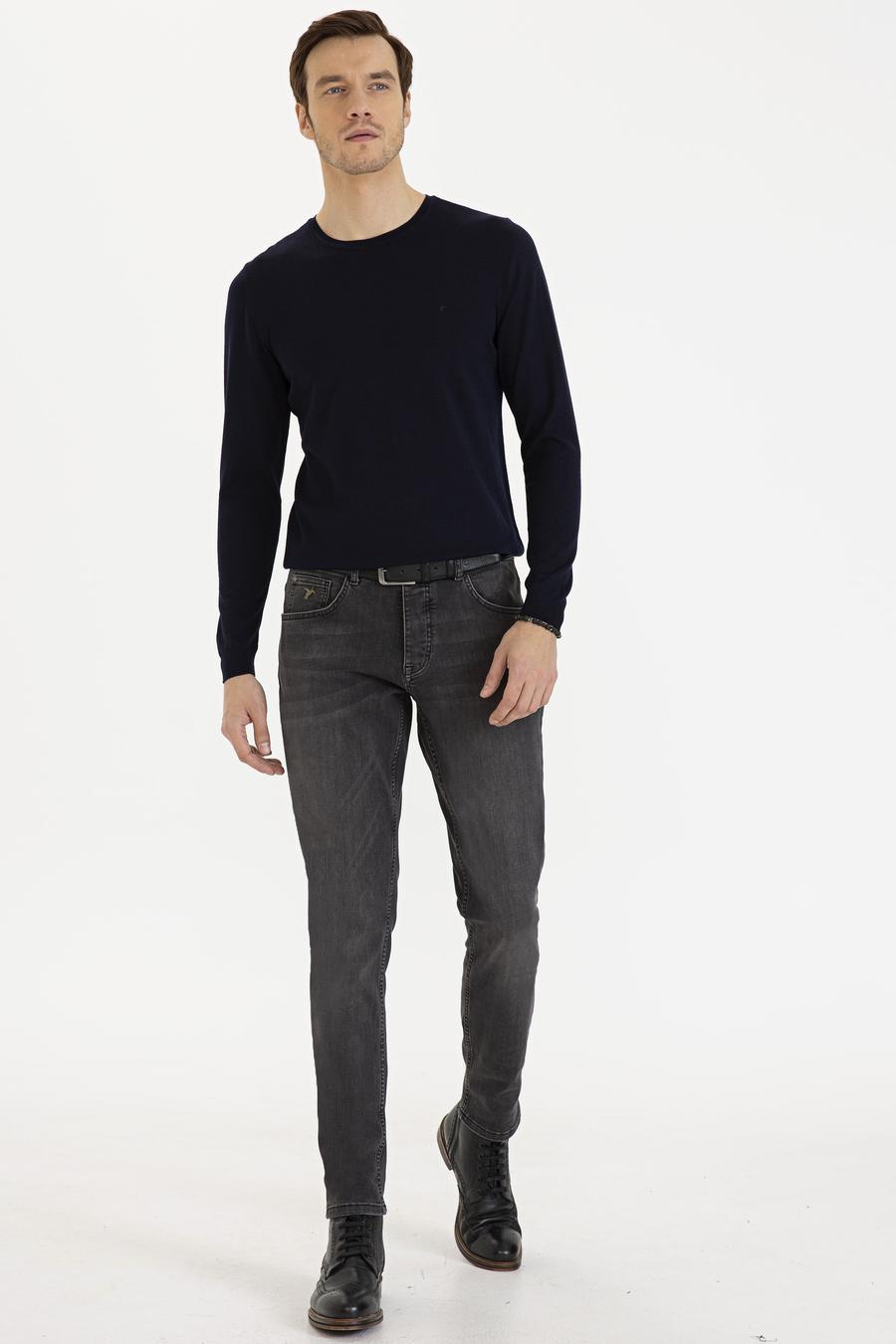 Lacivert Slim Fit Bisiklet Yaka Basic Triko Kazak - 50230646003