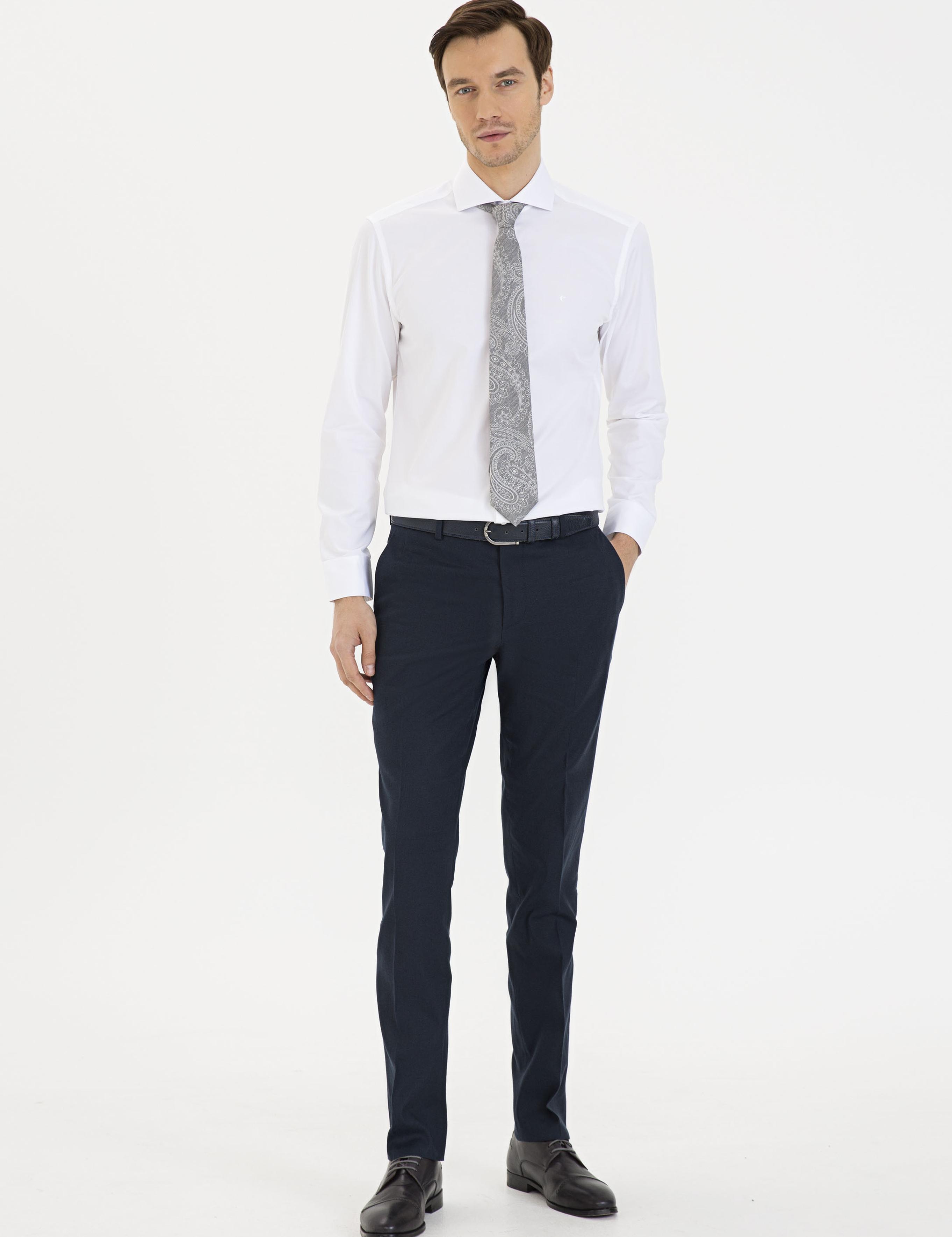 Beyaz Slim Fit Uzun Kollu Basic Gömlek - 50229004003