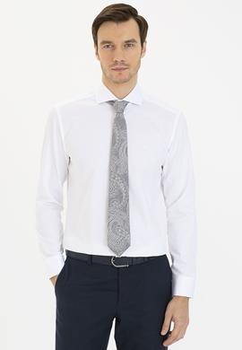 Beyaz Slim Fit Uzun Kollu Basic Gömlek