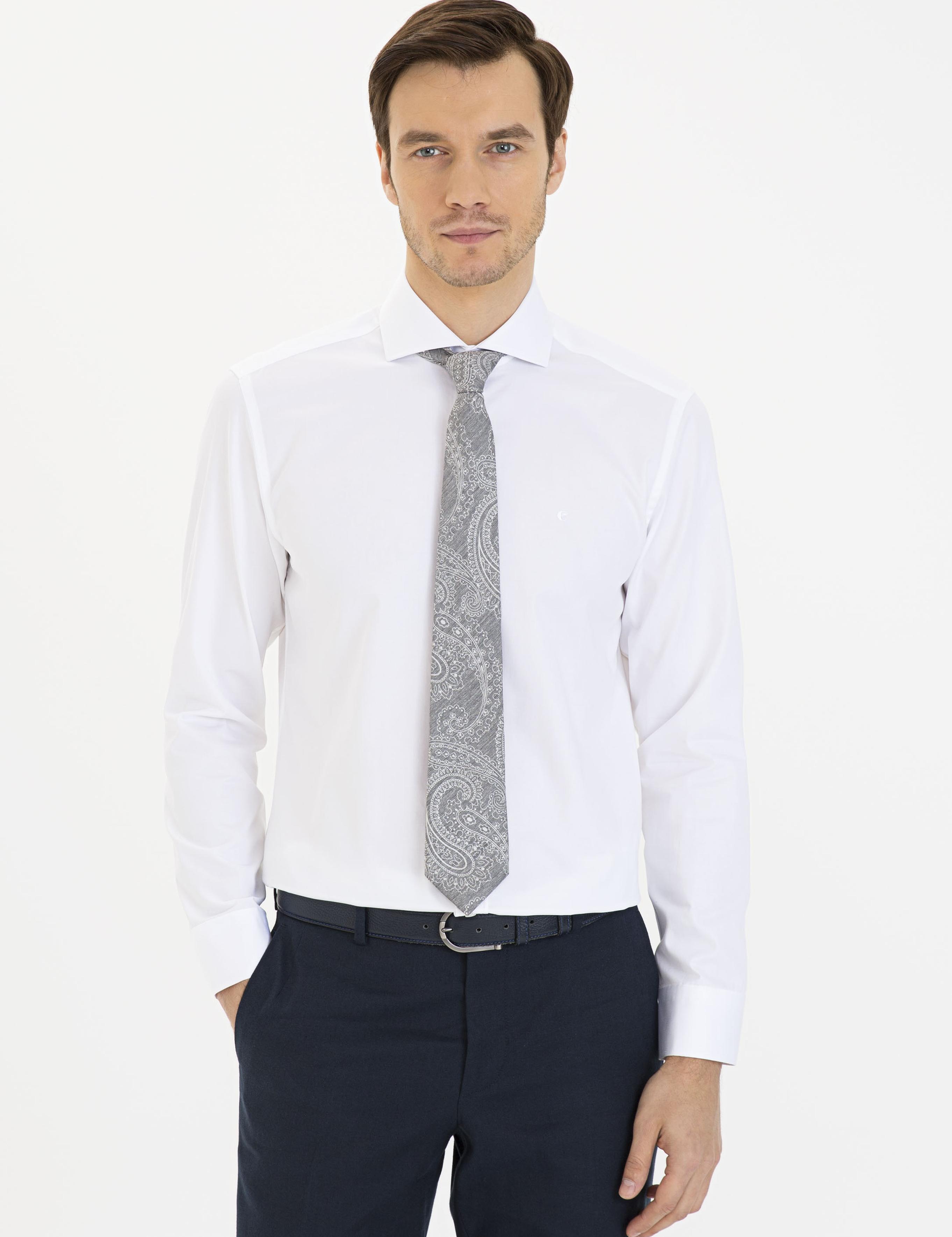 Beyaz Slim Fit Uzun Kollu Basic Gömlek - 50229004003